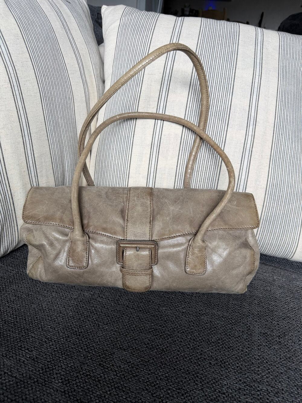 Hobo Norma Genuine Leather Barrel Double Strap Shoulder Bag